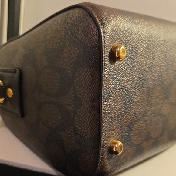 Coach Brown and Black Crossbody Bag with Signature Monogram - Picture 13 of 16